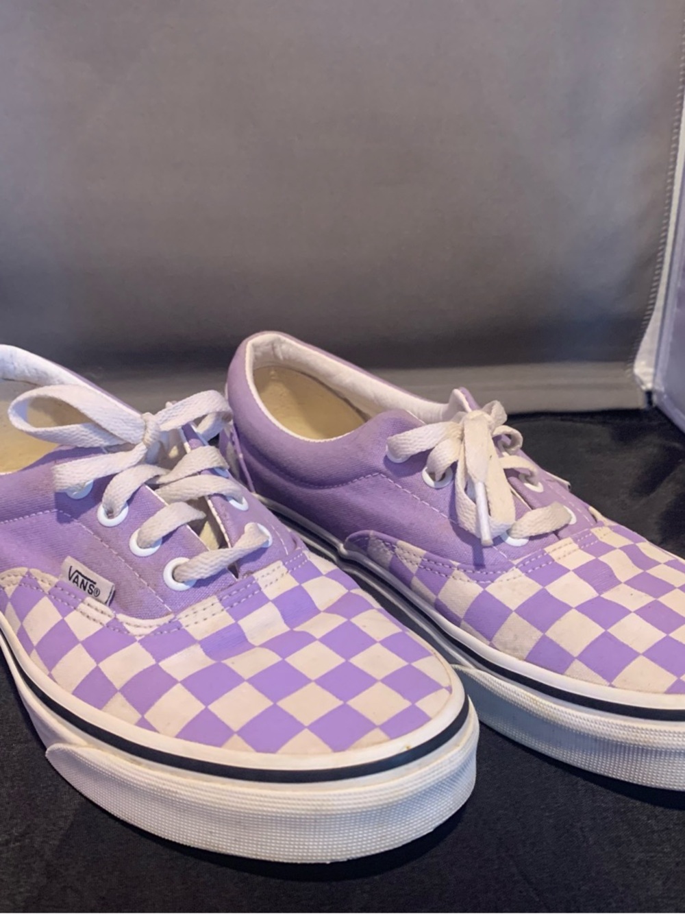 Vans Unisex Checkerboard ‘Violet Tulip’ Authentic Canvas Sneakers - Picture 2 of 14